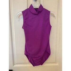 Weissman Sleeveless Purple Leotard Mock Neck Dancewear MC